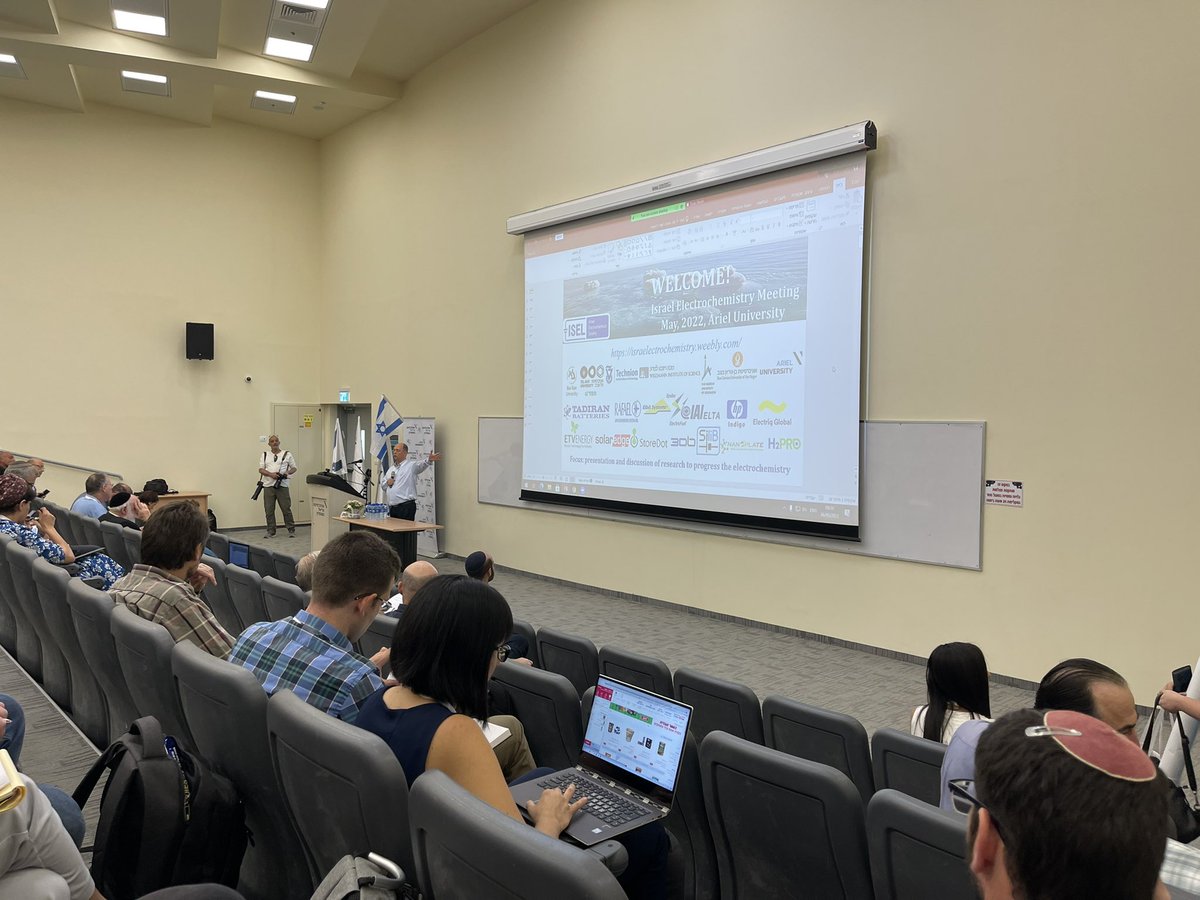 electro_israel's tweet photo. It’s happening now! The annual meeting of the Israel #Electrochemistry society #ISEL. Looking forward to exciting talks and poster presentations from top Israeli electrochemists! https://t.co/cFbP7PGPkG
