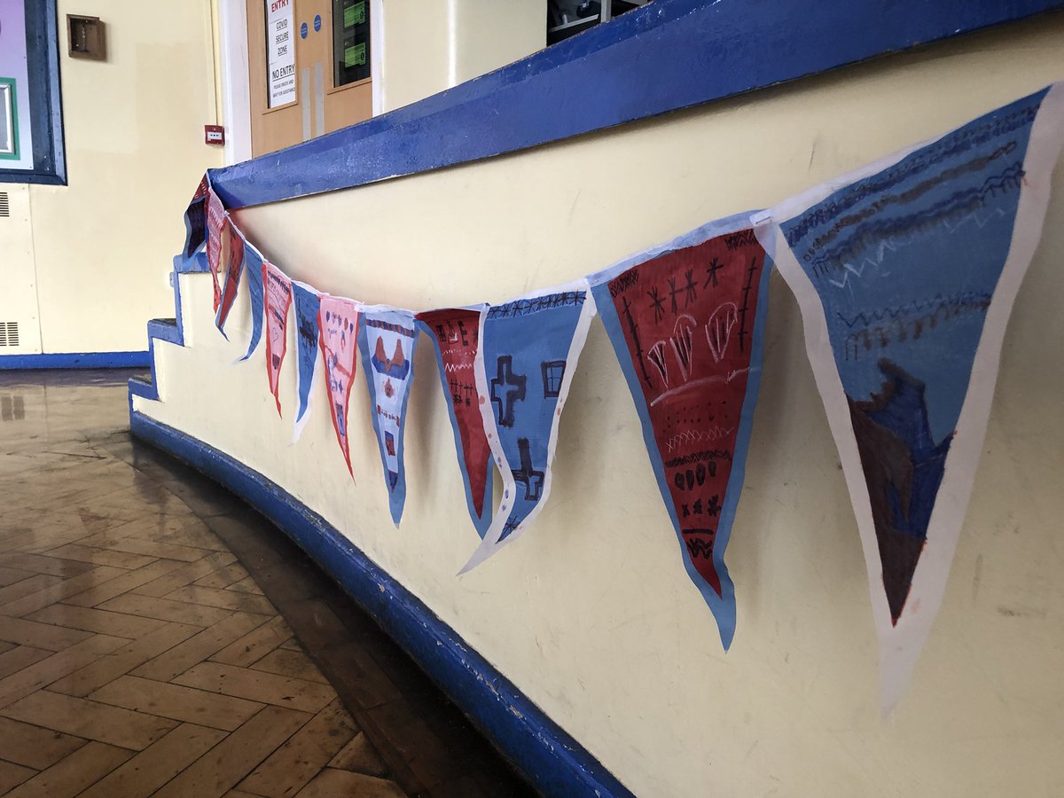 Bardsey_Primary's tweet photo. Lots of lovely bunting up in the school hall for our jubilee day - let’s hope the weather stays dry for our picnic later on! https://t.co/gXoEpyam4a