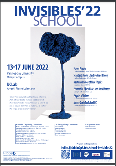 ItnHidden's tweet photo. The Invisibles22 School is approaching! 
It will take place, finally in person, from 13 to 17 June 2022 at IJCLab, in Orsay (southern Paris suburb).
Looking forward to be there!😀 https://t.co/kwuNgzgtv6