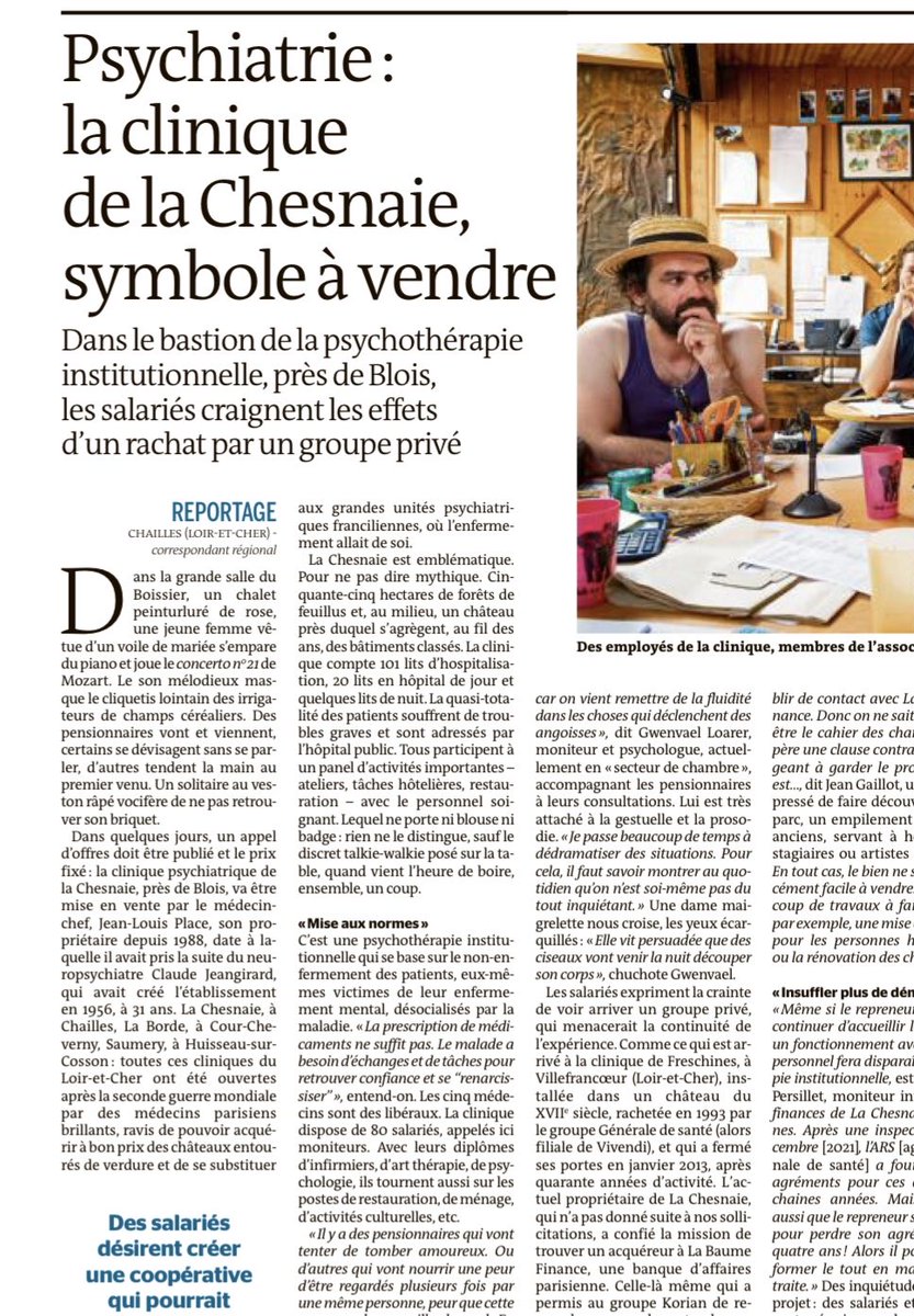 Etienne Caniard (@etiennecaniard) on Twitter photo La clinique de la Chesnaie, un symbole des difficultés à pérenniser une activité exemplaire en psychiatrie depuis 66 ans. Une seule solution la création d’une Société Coopérative à Intérêt Collectif. <a href="/ESS_France/">ESS France</a> <a href="/DenysRobiliard/">Denys Robiliard</a> <a href="/jsaddierESS/">Jerome Saddier</a> La clinique de la Chesnaie, un symbole des difficultés à pérenniser une activité exemplaire en psychiatrie depuis 66 ans. Une seule solution la création d’une Société Coopérative à Intérêt Collectif. <a href="/ESS_France/">ESS France</a> <a href="/DenysRobiliard/">Denys Robiliard</a> <a href="/jsaddierESS/">Jerome Saddier</a>