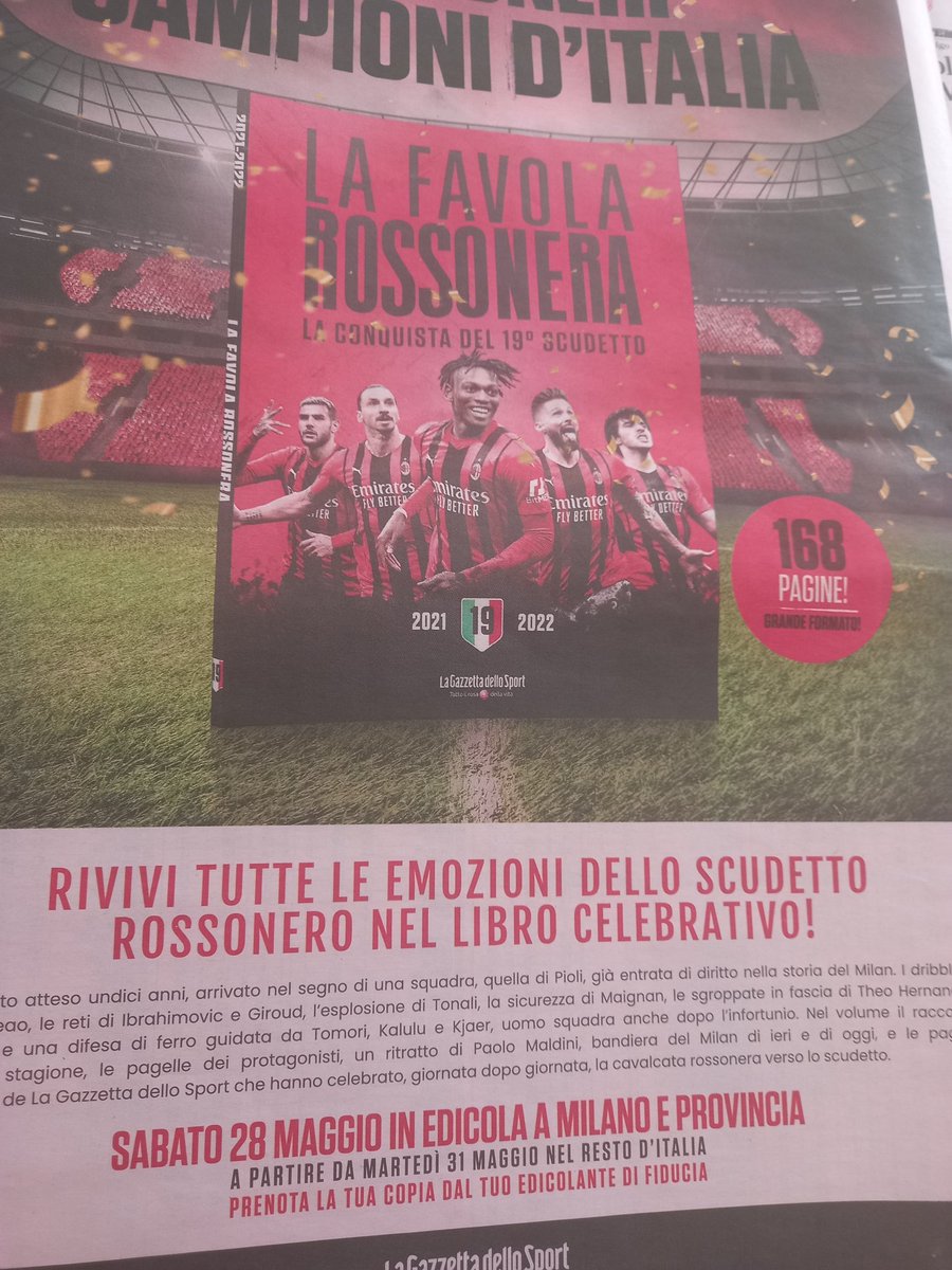 Angelredblack1's tweet photo. @MagliolaManuel 31 maggio in tutta Italia. Poi credo che anche il @GuerinSportivo e #calcio2000 che poi è di @tvdellosport faranno un poster. DVD non ho sentito niente. Se lo faranno, ci sarà della pubblicità anche in TV https://t.co/ixntzfUvRT