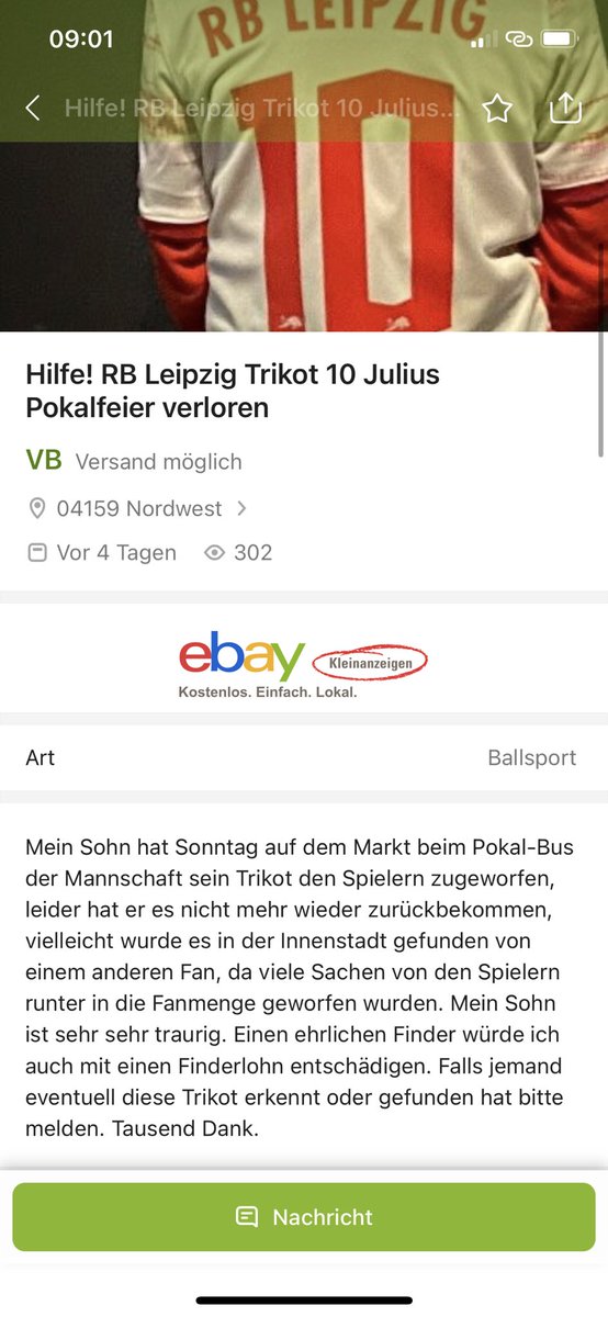 jonas_stei's tweet photo. Hey @RBLeipzig 
Habe da grad auf eBay eine Anzeige gesehen. Vielleicht könnt ihr da was machen 😉
#RBLeipzig #RBL https://t.co/46rsS3798B