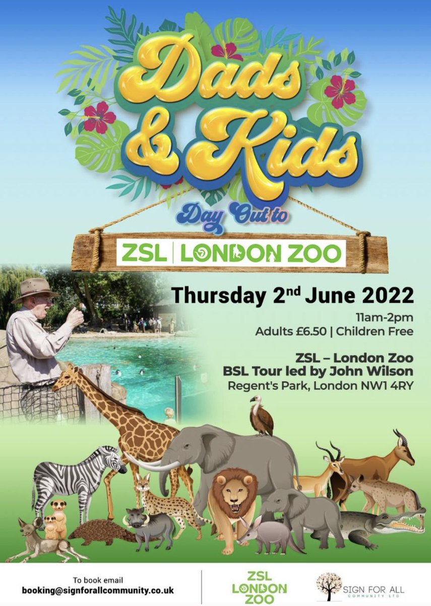 CamdenDadsGroup's tweet photo. Big discounts for Dads and children go free at @zsllondonzoo next week. https://t.co/KmFGWcKqT1