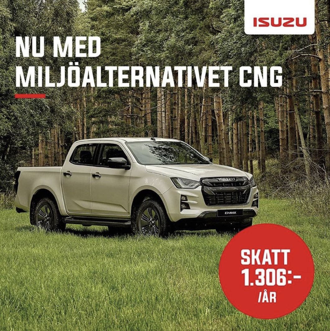 konvegas's tweet photo. Efter 14 månaders lång projekt har det resulterat i ett samarbete med Isuzu och modellen Isuzu D-Max Pickup #konvegas #biogas Att köra med Biogas är ett utmärkt alternativ! 
- god tillgång 
- lokalproducerad 
- välutvecklad infrastruktur 
- miljöbonus 
- lägre skatt https://t.co/ihtDcB60Ew
