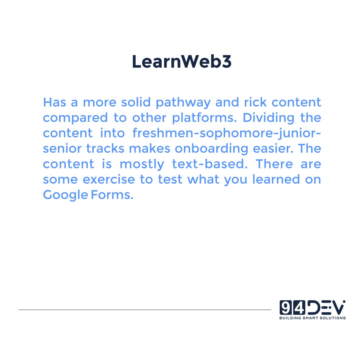 94dev1's tweet photo. Web3 learning resources with structured content 🧑‍💻

#web3 #nft #coding #programming #programminglife #programmingmemes https://t.co/EoChuGNBwT