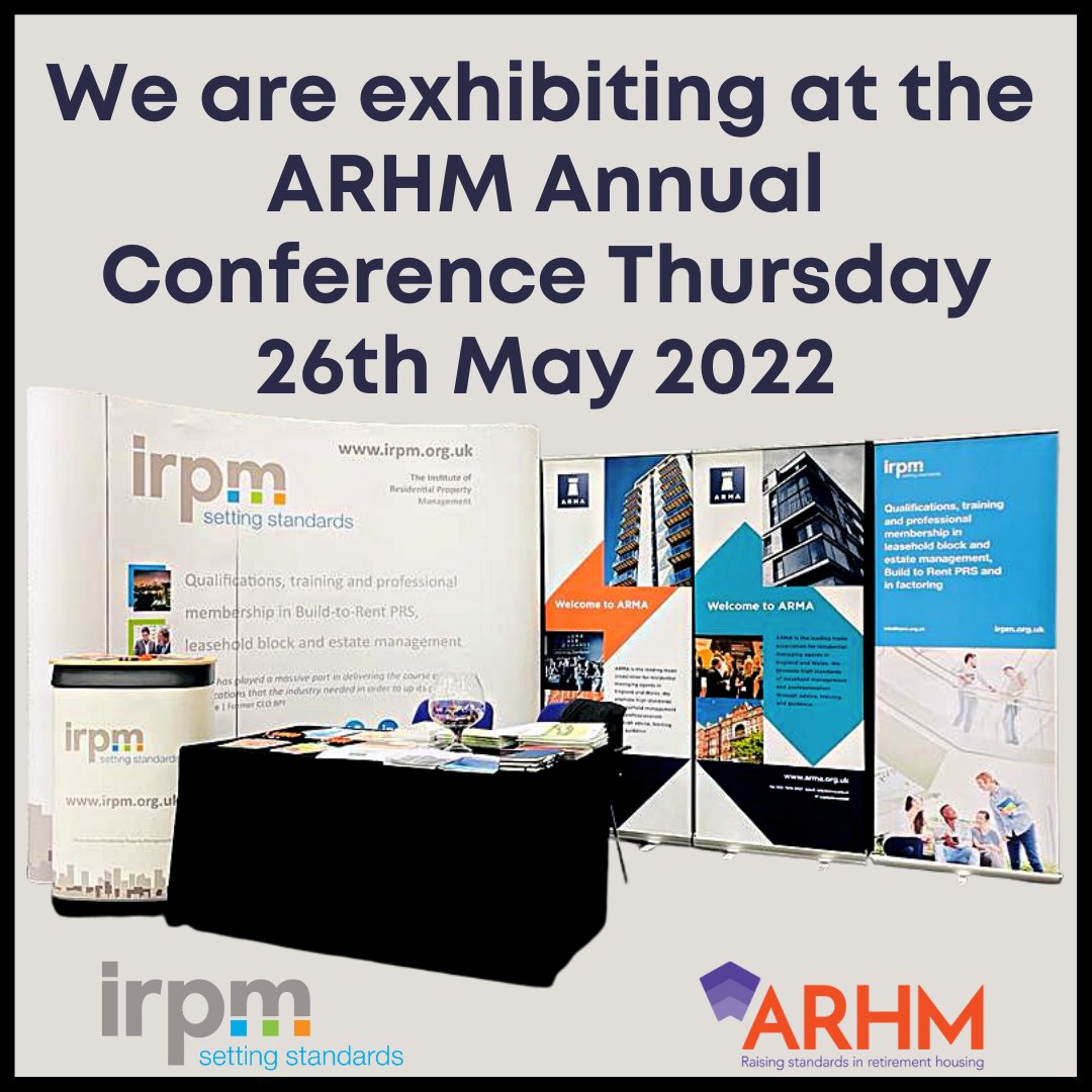 IRPMONLINE's tweet photo. You can find IRPM exhibiting today at the ARHM Conference in Sheffield today - come and say hello to us!
#IRPM #ARHM #RetirementLeasehold #RetirementHousing #Leasehold #Conference đ https://t.co/eMipPgRjGg