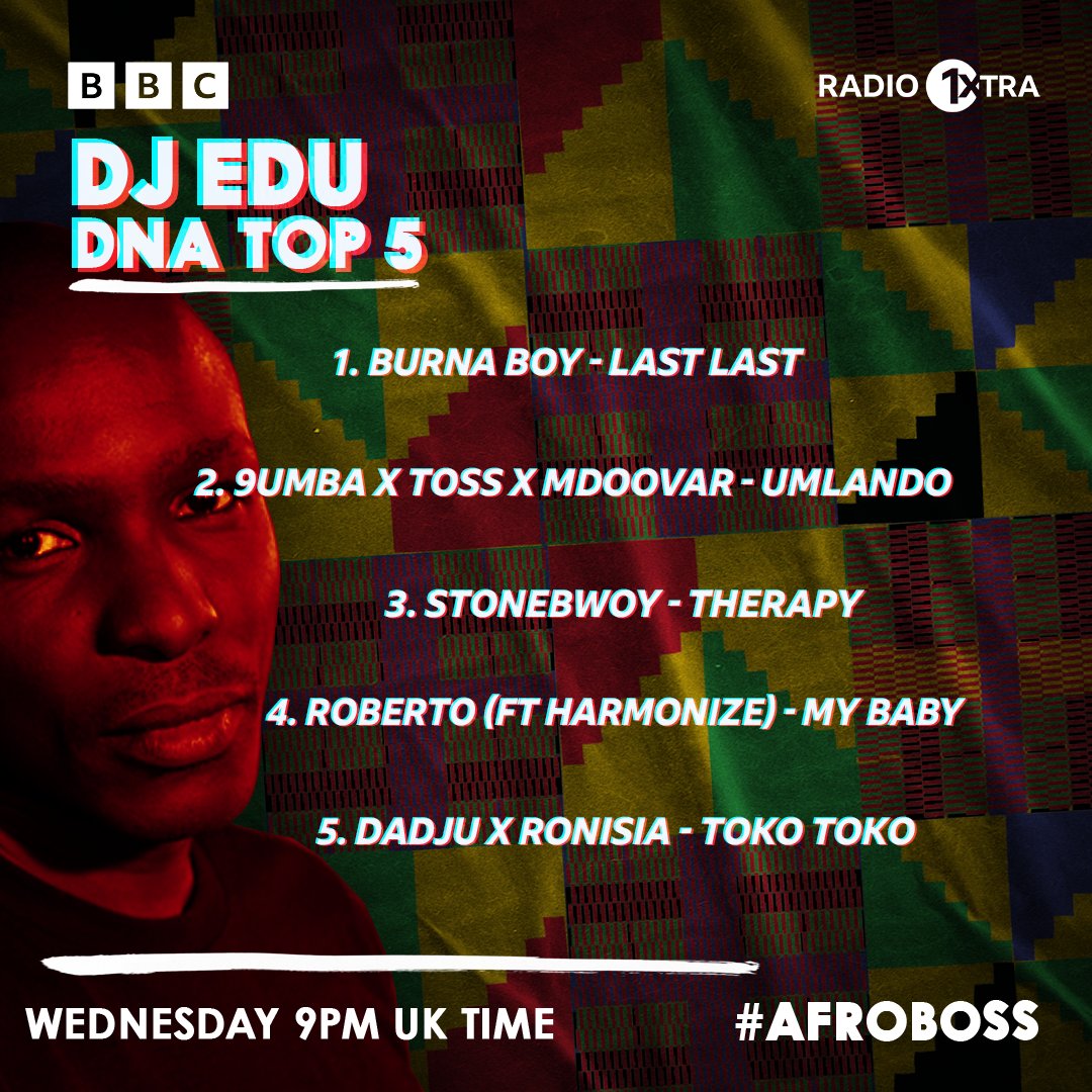 #Therapy by @Stonebwoy is Number 3 on #DNATop5 with AfroBoss @djedu Live on BBC Radio 1Xtra (@1Xtra) 
Stream #Therapy On All Digital Platforms! 🚀