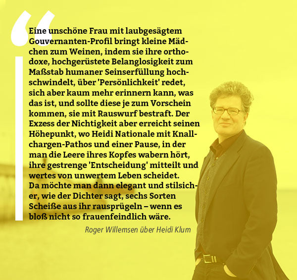Was #Rezo in seinem Video über #GNTM sagt, hat Roger Willemsen bereits vor einigen Jahren sehr gut auf den Punkt gebracht.