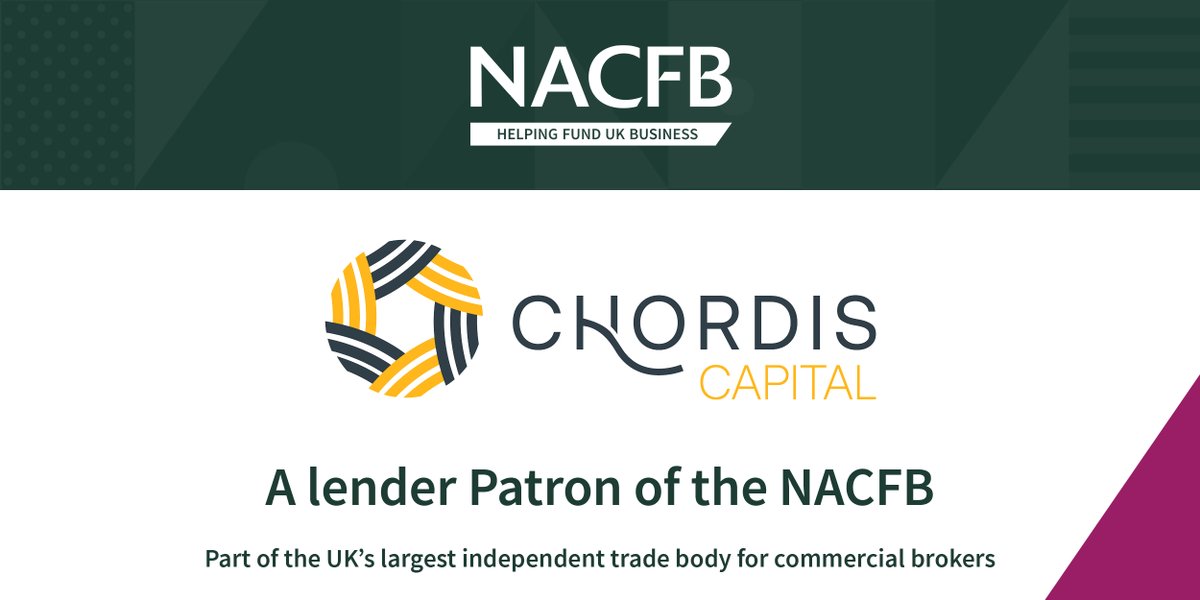 NACFB welcomes new Patron <a href="/ChordisCapital/">Chordis Capital</a> 
Offering non-regulated bridging &amp; property development finance. From start to finish every case has a dedicated underwriter. chordiscapital.co.uk

#bridging #propertydevelopment #commercialbroker
