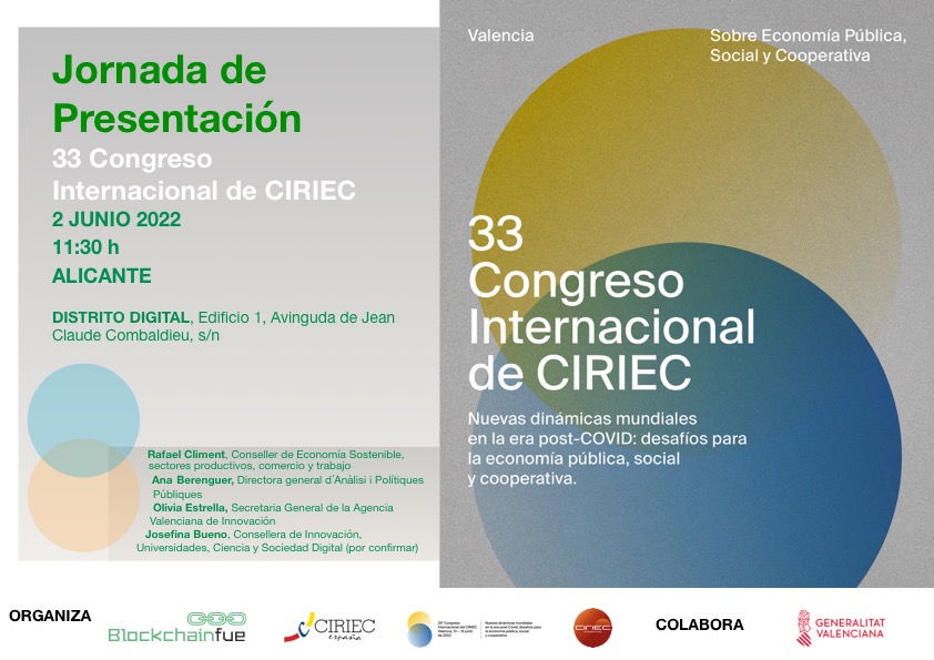📌El próximo JUEVES 2 presentamos el 33 #Congreso #Internacional de <a href="/ciriec/">CIRIEC International</a> en📍 @GVAddigital con expert@s en #EconomiaSocial y #Cooperativismo
👁️No te lo pierdas!! 📲Inscríbete en forms.gle/rwQkgNe854jiP7…
<a href="/CIRIEC_Esp/">CIRIEC-España</a> <a href="/generalitat/">Generalitat</a>