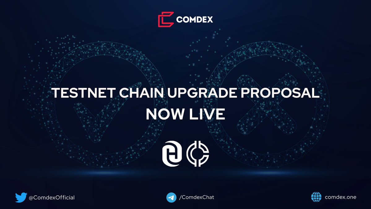 📌 Hatırlatma !!

Yayınlanacak $CMST Testnet Zinciri Yükseltmesi için oy kullanmayı unutmayın.

 Oy kullanmak için
 comets-test.comdex.one/proposals/2
sayfasını kullanabilirsiniz.

 $CMDX  $CMDO  $HARBOR $SHIP