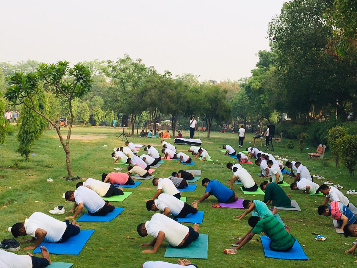 #yogaforpeace organized by #31BN of @crpfindia @HMOIndia in #smritivan #mayurvihar #Newdelhi to send msg amongst all segments of society.