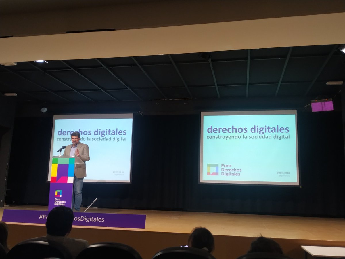 Charla inspiradora
«¿Qué son los derechos digitales? Responsabilidades para que se cumplan.
Genís Roca, experto en internet, cultura digital y transformación empresarial.
#foroderechosdigitales 
#somosdigital