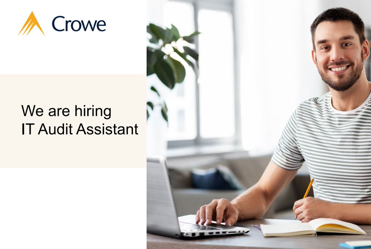 Crowe_RS's tweet photo. We are hiring IT Audit Assistant!
If you are motivated, into learning and improving, someone who likes challenges and dynamic business environment, this could be a next step in your career. 
https://t.co/TqAeJap4cW 

#croweserbia #wearecrowe #jobalert #itauditassistant https://t.co/EWE6UxYW2i