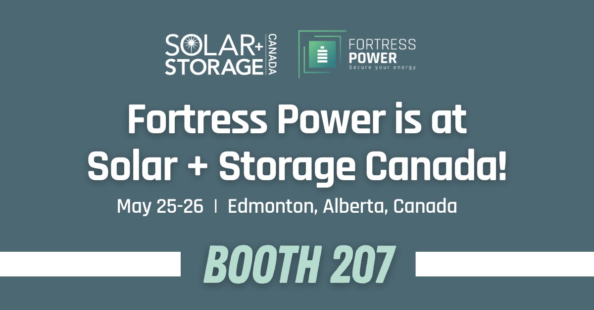 fortress_power's tweet image. We are at Solar + Storage Canada! Stop by booth 207 to hear about our #solarstoragesolutions !

#solarstorage #energystorage #tradeshow #solar