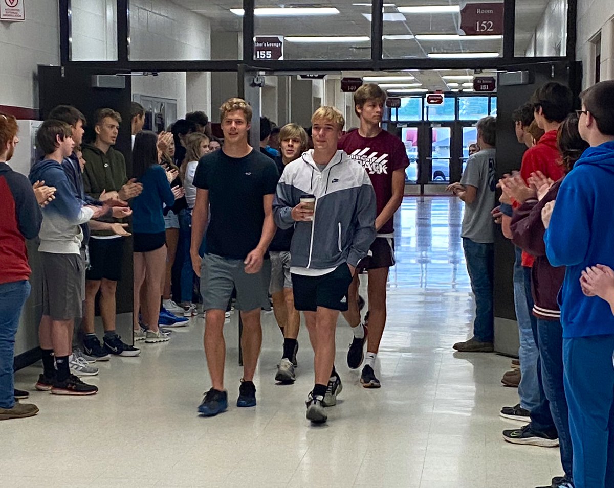 RHSMaroons's tweet photo. What a GREAT way to start our day at RHS…with the MAROON MARCH to cheer on our STATE track meet competitors headed to EIU!!! Congrats, Good Luck & Smell The Roses!!! #MAROONSonaMission #VVBA @IHSA_IL https://t.co/RqvF43YvAg
