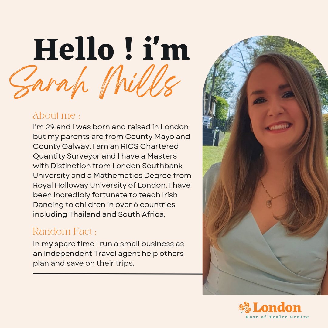 LondonRoseCentr's tweet photo. Today we have our final four London Rose of Tralee Finalists.

Our next finalist is Sarah Mills.

Sarah is sponsored by @ClaylensMills.

@RoseofTralee_ #londonrose https://t.co/0YdJSI6tRV
