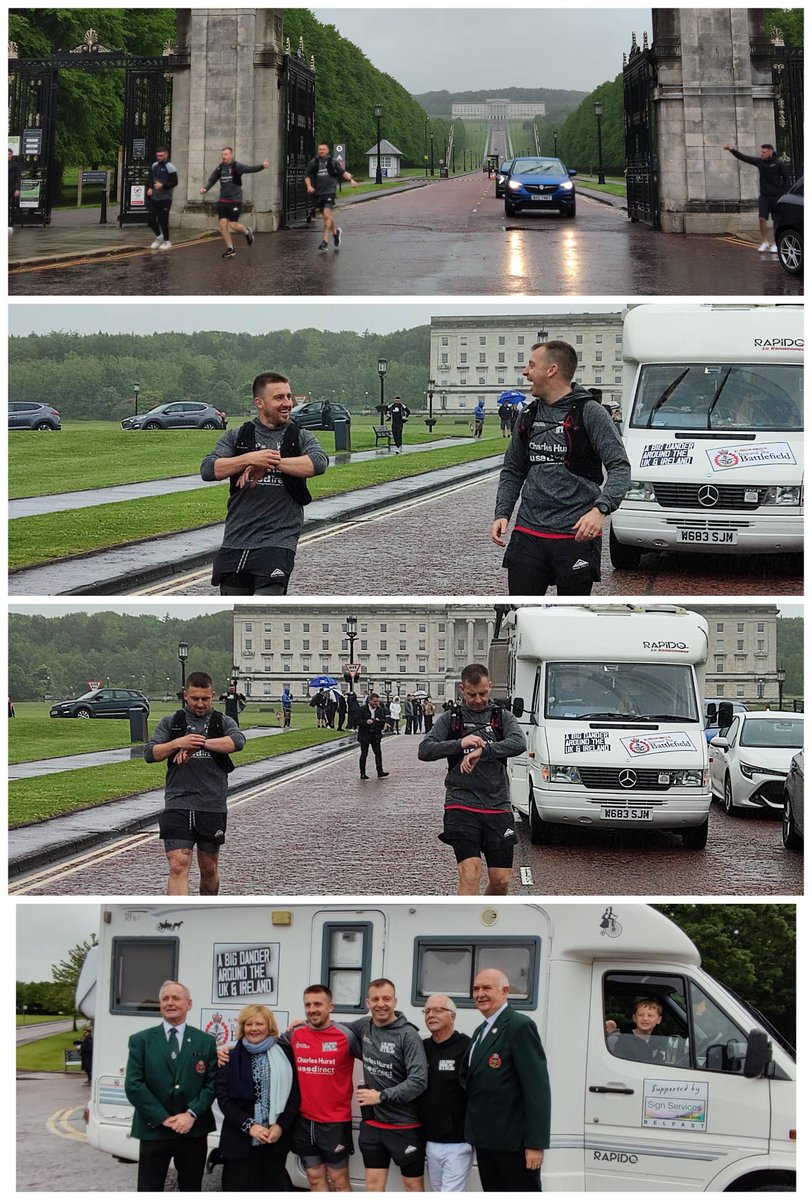 VeteransCentre's tweet photo. The Big Dander Boys set off on their epic walk this morning. They were running a bit behind time so they ran part of it. 

If you can support the Big Dander Around the UK &amp; Ireland please follow this link.
https://t.co/42de4zaMUy

#BigDander #BillyTheLegend https://t.co/xK6rhhgK5I