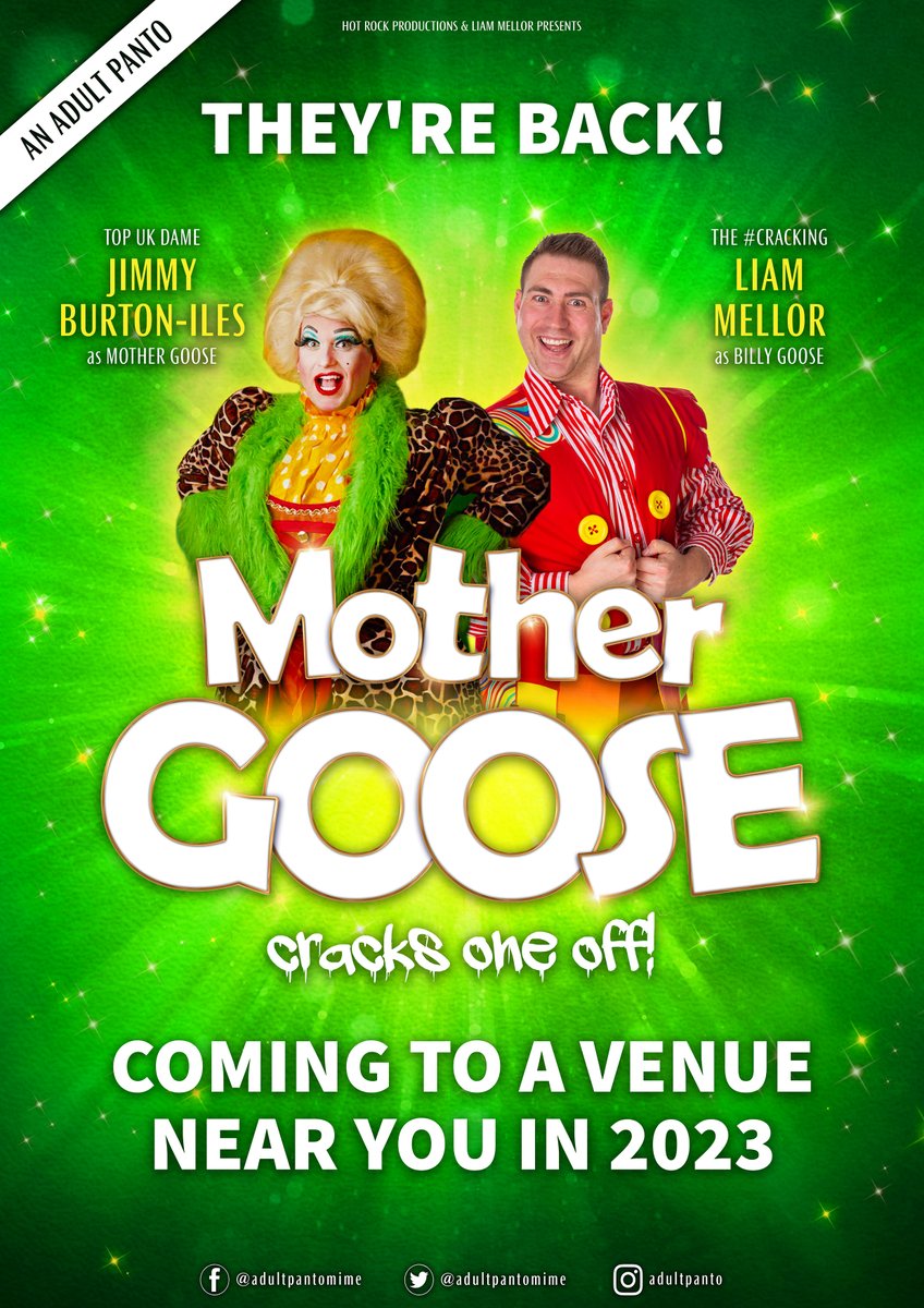 ITS NEW VENUE DAY...WERE COMING TO🏴󠁧󠁢󠁳󠁣󠁴󠁿

We're off to <a href="/TivoliAberdeen/">The Tivoli Theatre</a> with Mother Goose...Cracks One Off! With the #cracking <a href="/LiamMellor/">Liam Mellor</a> as Billy Goose &amp; the filthy <a href="/Jimmyb1980/">Jimmy Burton-Iles</a> as Mother Goose.

SO Get your tickets NOW! Suitable for 16+

ticketsource.co.uk/liammellorandh…