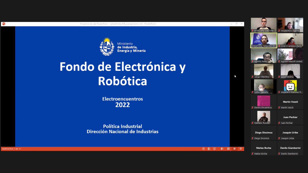 Electro_uy's tweet photo. Comenzó la presentación del Fondo de Electrónica y Robótica del @MIEM_Uruguay 
 
¡Te esperamos! https://t.co/fZAuDHonUr