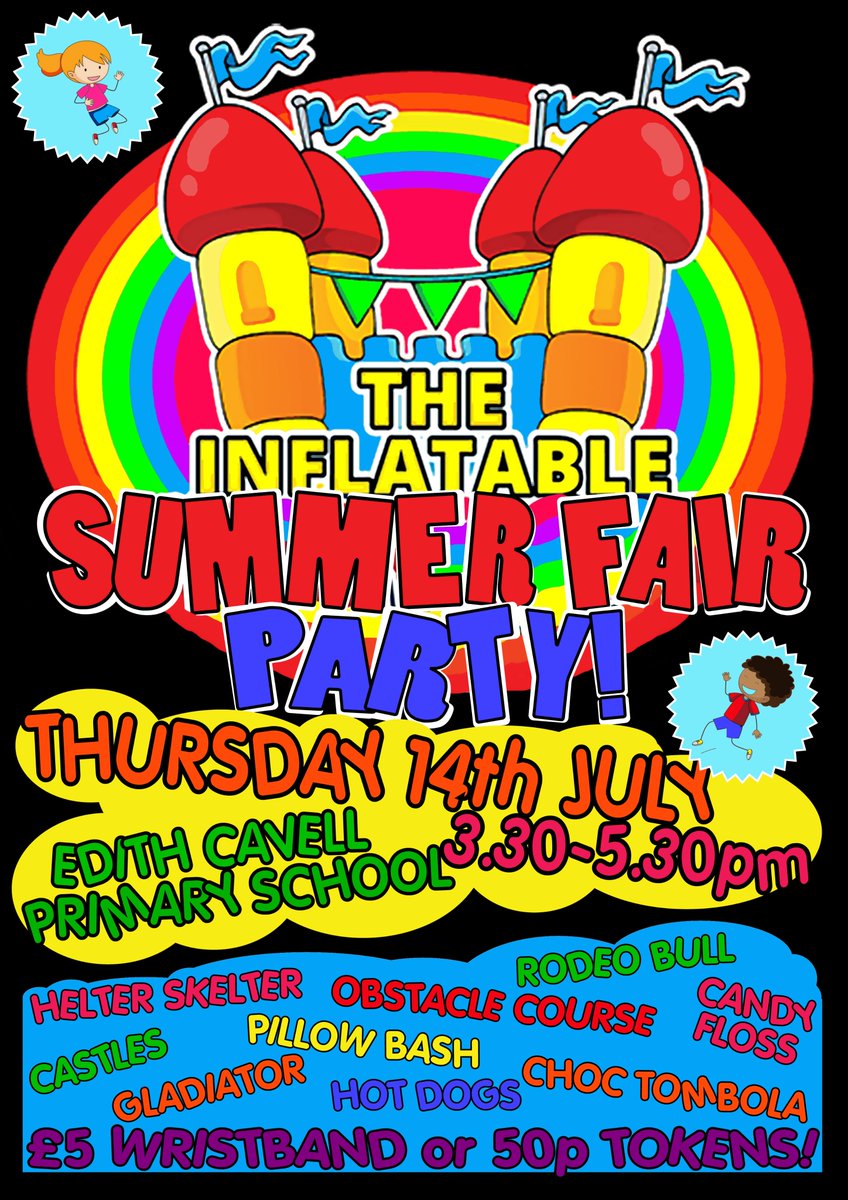 There will be a Summer Fair Mufti Day on Friday 1st July! No uniform for the children in exchange for any one of the following donations: - A bottle for Miss Cooke’s Famous bottle stall - Chocolate for the Chocolate Tombola - £1 donation FOEC #edithcavell