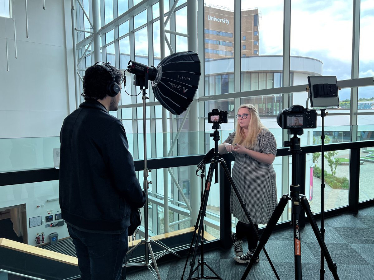 Our Producer <a href="/H_Randall137/">Hannah Randall</a> being interviewed by the team at <a href="/wearefatpanda/">Fat Panda</a> yesterday to discuss our brilliant experience with the <a href="/hudiceplus/">@Hudiceplus</a> team and students. We can't wait for the winning team to start their placement!