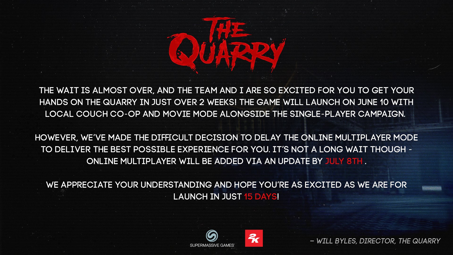 Supermassive Games on X: An update on The Quarry's online