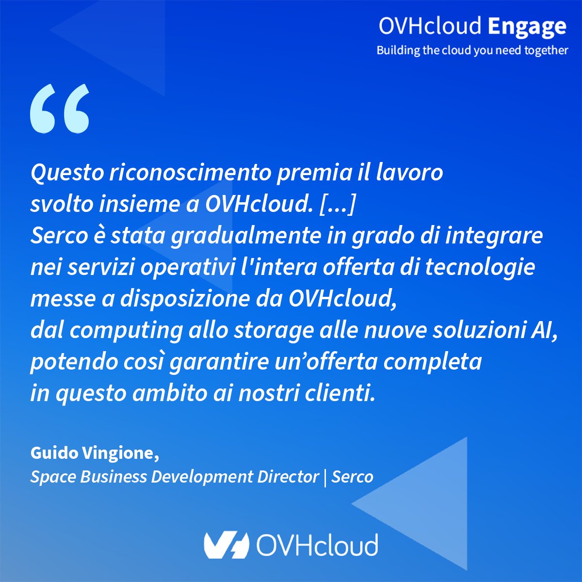 OVHcloud_IT's tweet photo. 🏆All’#OVHcloudEngage di quest’anno abbiamo avuto l’onore di proclamare @Serco_Europe “European Space Partner of the Year”, riconoscendo così la solidità della partnership instauratasi nel corso degli anni per l'utilizzo dei dati satellitari e delle informazioni a valore aggiunto