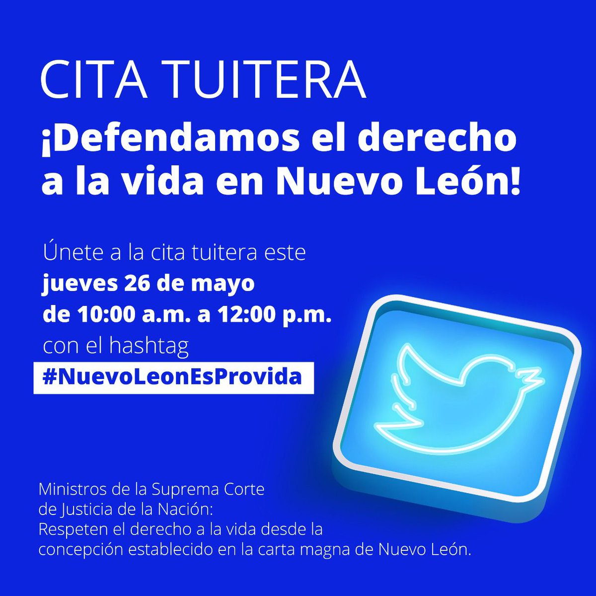 ArmyEdomex's tweet photo. Aviso importante
La SCJN planea resolver la acción de inconstitucionalidad en contra del derecho a la vida desde la concepción de la constitución de Nuevo León.
 Los invitamos a nuestra cita tuitera de 10:00 am a 12:00pm con el hashtag #NuevoLeonEsProvida. https://t.co/M5yTC5EF9C