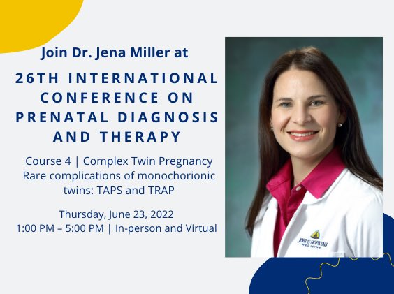 Join me in Montreal on 6/23/2022 to discuss some of the challenges of complex identical twins in our NAFTNet co-sponsored course! @drjenamiller @TTTSFoundation #johnshopkinsmedicine #johnshopkinscenterforfetaltherapy #bloombergchildrenscenter #naftnet #fetalhealthfoundation