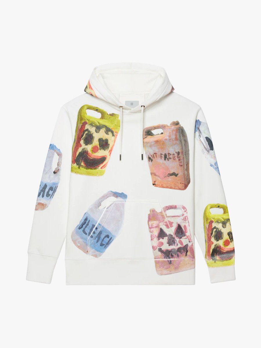 Toxic waste trending in the fashion industry! THANK YOU <a href="/Givenchy/">Givenchy</a>. <a href="/YuckOldPaint/">Yuck Old Paint</a> goes to your home to safely remove and environmentally process bleach, antifreeze, and these other felpa hoodie #householdhazardouswaste items. #reducereuserecycle #givenchy #frenchfashion