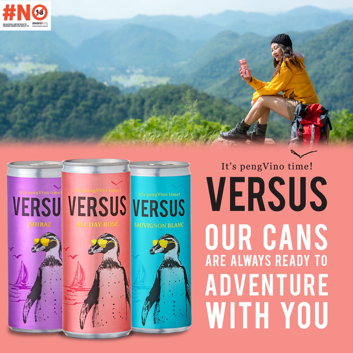 Even when packing space is limited, you can squeeze us in anywhere! Versus Wines – always up for an adventure! Shop online at: versuswines.co.za 
#versus #versuswines #adventure #adventurewithyou #wineinacan #cando #IloveVersus #lovemywinecan #shopsipsupport #Sanccob