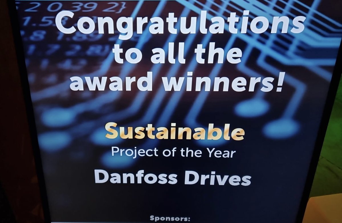 Congratulations to <a href="/DanfossDrives/">Danfoss Drives</a> for winning Sustainability Project at the <a href="/elecreviewmag/">Electrical Review</a> awards 🏆👏