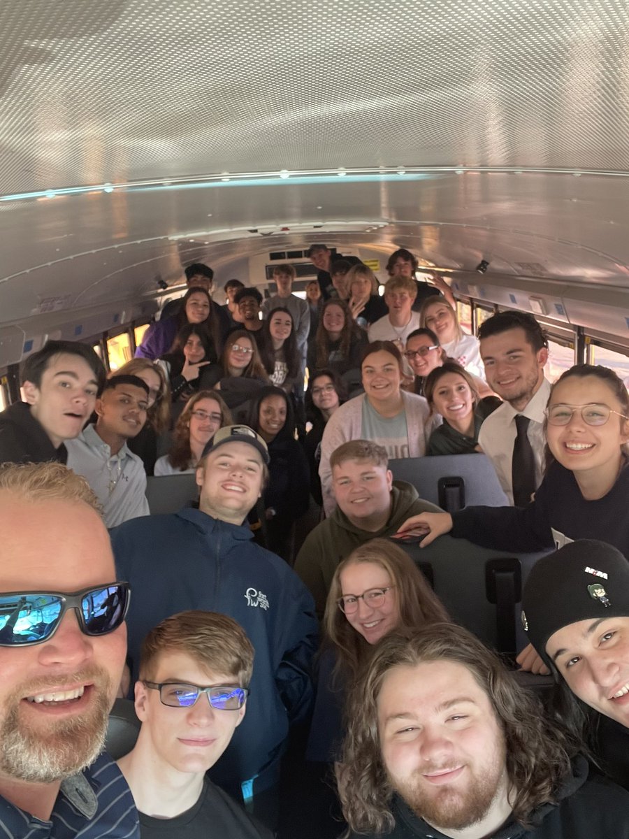 Bus #1 leading the way for graduation practice.