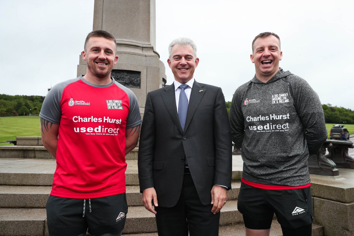 BrandonLewis's tweet photo. I started the morning in Northern Ireland by kicking off the #BigDander, a 600 mile walk that will aid the local charity #BeyondTheBattlefield in their work to support services for PTSD and mental health.

https://t.co/nmK2lC3BTA https://t.co/fBATboepXJ
