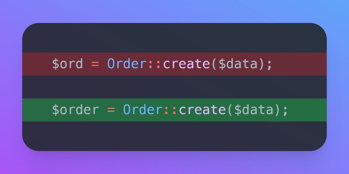 💡 Avoid using abbreviations in variable names

They usually make code unnecessarily confusing — and only save a few keystrokes

There are some valid exceptions, but in general you should always spell words out