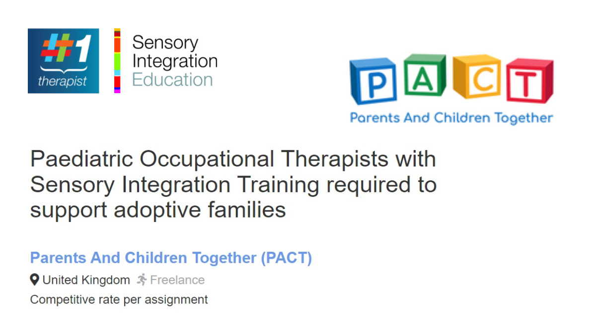 Job Alert: Paediatric Occupational Therapists with Sensory Integration Training required to support adoptive families: sinetwork.co/3PLW9Vh

Receive email job alerts: bit.ly/2VTHj65

Advertise jobs here: bit.ly/3lHAVcE

#Therapist #Vacancies #Jobs #OT