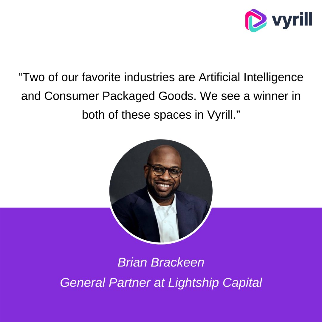 vyrill's tweet photo. Thank you Brian Brackeen for believing in Vyrill!
#Vyrill #VideoInsight #Marketing #VideoMarketing #Investment #Investors #crowdfunding #videocontent #ugvc #digitalmarketing #videoinsearch #videoanalytics #ai #artificialintelligencemarketing #NLP https://t.co/Ehc6TlnsLr