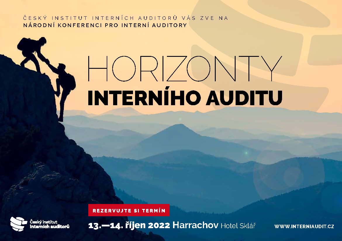 IIACzech's tweet image. Národní konference ČIIA 2022

👉 Rezervujte si termín na podzimní národní konferenci pro interní auditory s názvem "Horizonty interního auditu".

👉 Konference proběhne ve dnech 13. - 14. října 2022 v krásném prostředí Hotelu Sklář v Harrachově.

Těšíme se na vás.