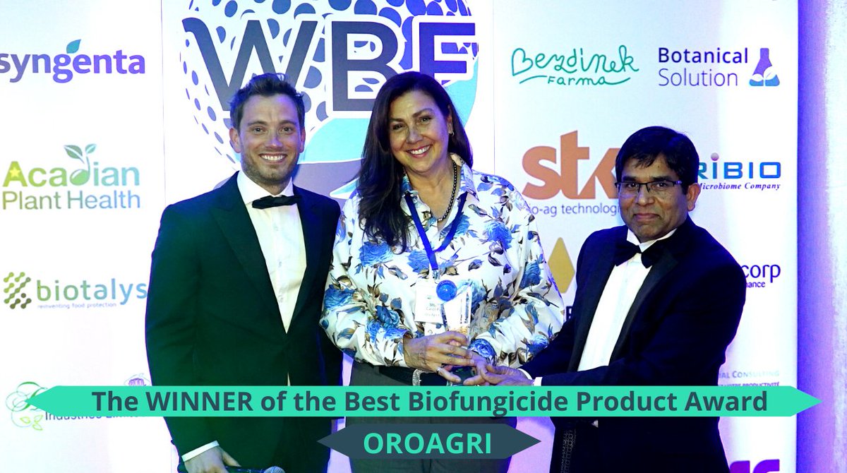 WBForum_'s tweet photo. Award for the Best Biofungicide Product
Sponsored by Koppert and Bionema Ltd
The Winners are :
Biotalys for Evoca, and Oro Agri for PREV-AM®
🎊 Congratulations Biotalys and Oro Agri🎊
#wbfsummit #AWBSA2022 #bioprotection #biosummit22 #biopesticideRR #wbawards https://t.co/ZBGXNYmeRO