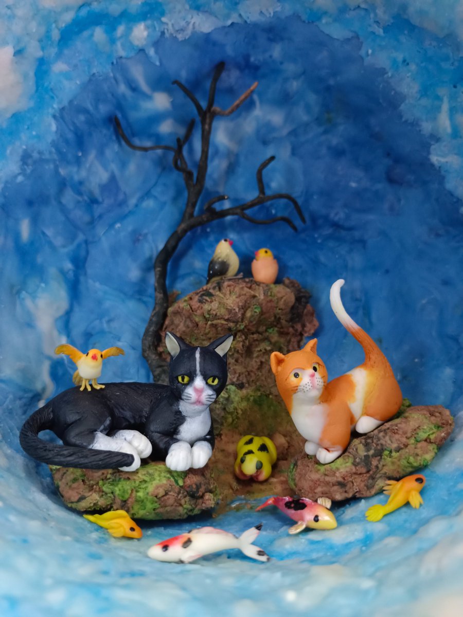 New Drop: Clay Animals #3
a Little orange cat with senior black cat resting and playfulbird.
😺🐦🐠🕊️🐟🦜😸
On Opensea WETH
👇🐸👇opensea.io/assets/matic/0… via <a href="/opensea/">OpenSea</a> 
#NFT #NFTs #nftart #NFTCommmunity #NFTcollections #OpenSeaNFT #PolygonNFT #Polygonhttps