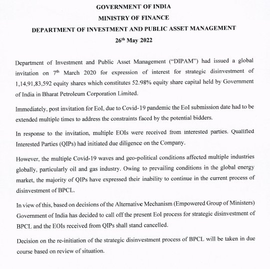 STOCKBAGGER1's tweet image. सरकार ने भारत पेट्रोलियम का निजीकरण टाला 

#PrivatizationGoBack