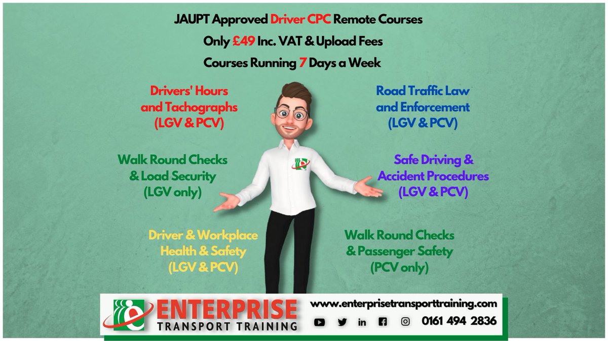 EnterpriseTT_'s tweet photo. In need of Driver CPC? Its never been easier than to jump on one of our online courses. Only £49.00 inc. VAT and upload. All from the comfort of your own home! #CPC #driverCPC #remotelearning #LGV #HGV #PCV #PSV #drivers #online https://t.co/BWXtSnPetK