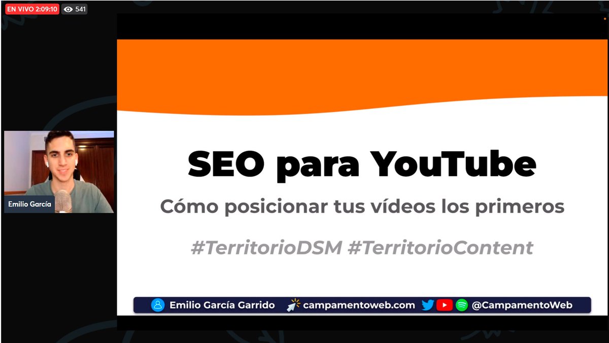 miguelfloro's tweet photo. Esta charla promete #SEO para Youtube con @CampamentoWeb en #TerritorioDSM #TerritorioContent https://t.co/5tvCiAhzAw