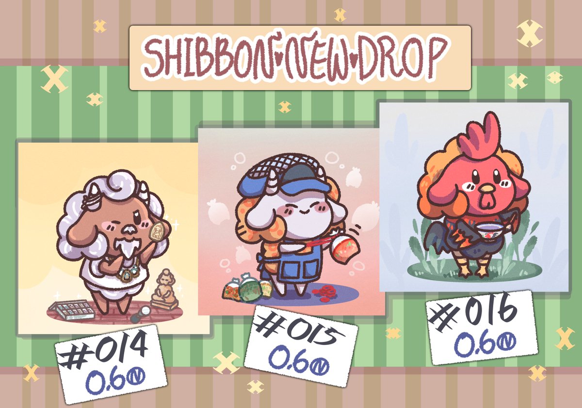 Today we will drop the new Shibbon set!
Can buy 3 pieces now
013 ▪︎ Amulet Collector Shibbon
014 ▪︎ Plastic bag food Shibbon
015 ▪︎ Chicken pattern bowl Shibbon

▪︎Paras▪︎
paras.id/collection/shi…

▪︎Discord▪︎
discord.gg/JtA8geyZpR

#NFTCommumity  #NEARnft