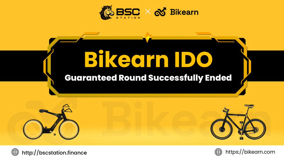 BSCS_Global's tweet photo. 📣 Dear community, @bikearn IDO has successfully ended. It could not be such successful without your contributions!!!

🎉 Congrats Bikearn Team! 

Community Round: ✅
Guaranteed Round: ✅
Private Round: Finished: ✅
Private Community Round: ✅
#bscs #BSCStation #bikearn https://t.co/rcKaZpQ0E6