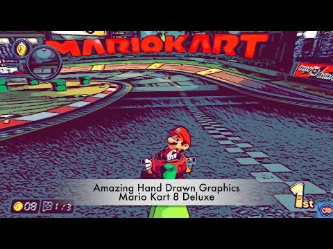 unclebono's tweet photo. #MarioKart8Deluxe with hand drawn graphics looks amazing!!! https://t.co/wqajcp9ddv https://t.co/fPwDHwgBUP