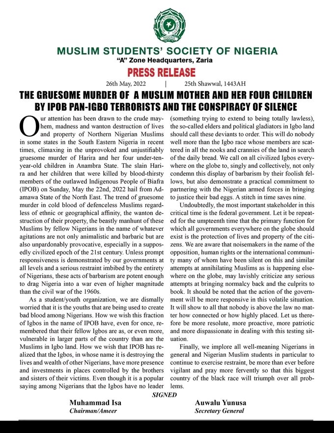 Federal Government!!!
Act now to save d country from IPOB and other terriost groups that has overrun d machinery of government.