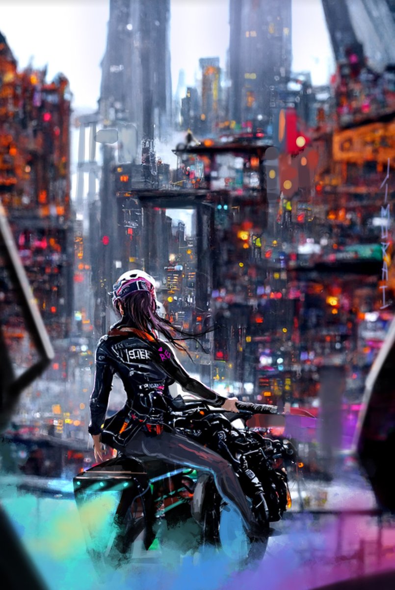 JimuraiJ's tweet photo. GM!
"Just Another Day in the Enclave of Dazzling lights"
Its Thursday and #TGIF is coming, Hope everyone's week have been great or getting better soon!
#conceptart #mattepainting #radiantenclave ##pathfinder #scifi #cyberpunk https://t.co/f0Oe2GpGLK