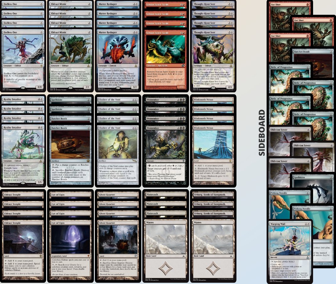 JasonVorthos's tweet photo. I did a big research about #Eldrazi Winter
From the release of Oath of the Gatewatch in 2016 until the banning of Eye of Ugin, Eldrazi Stompy became the dominant deck, even in Vintage
All the articles I found are in the link below https://t.co/5Yhd8djBff
#mtgOGW #MTGROE https://t.co/IgR9Up60f5